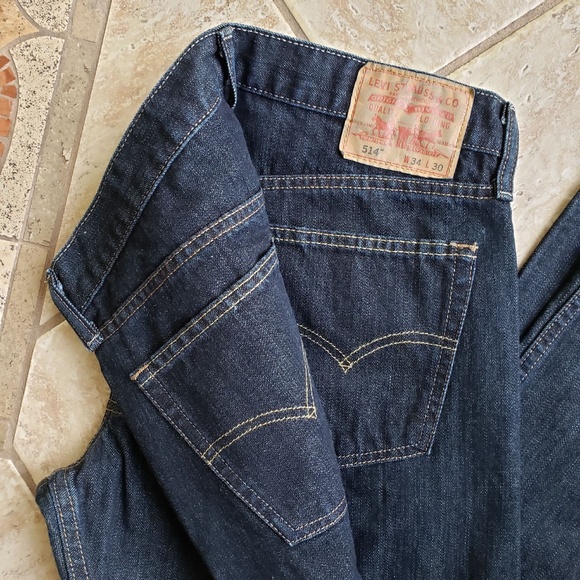 LEVI'S MENS 514 STRAIGHT JEANS:PRE-OWNED 34 X 30 (PAIR #1) - Picture 3 of 14